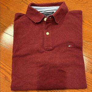 Tommy Hilfiger Men's Dark Red Polo Shirt